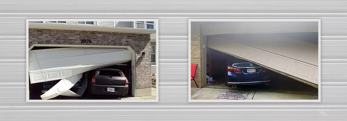 Repair Commercial Garage Door Got Hit By A Car in Palatine, Illinois